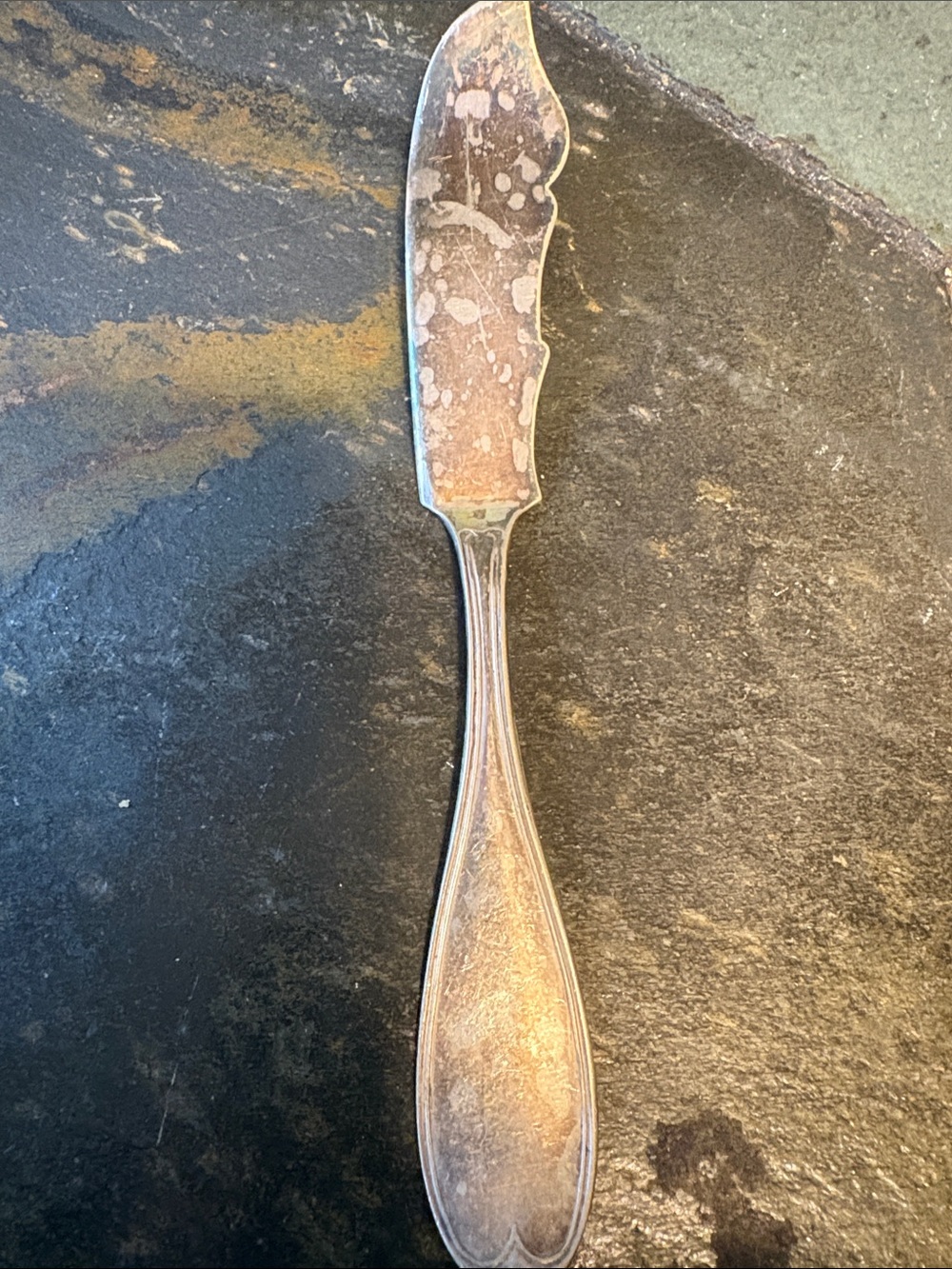 Vintage Silvertone Butter Knife - Tarnished Silver Tone